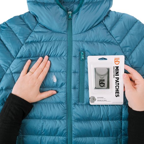 GEAR AID Tenacious Tape Mini Patches for Down Jacket Repair, Black and Clear, six 1.5”x 2.5”