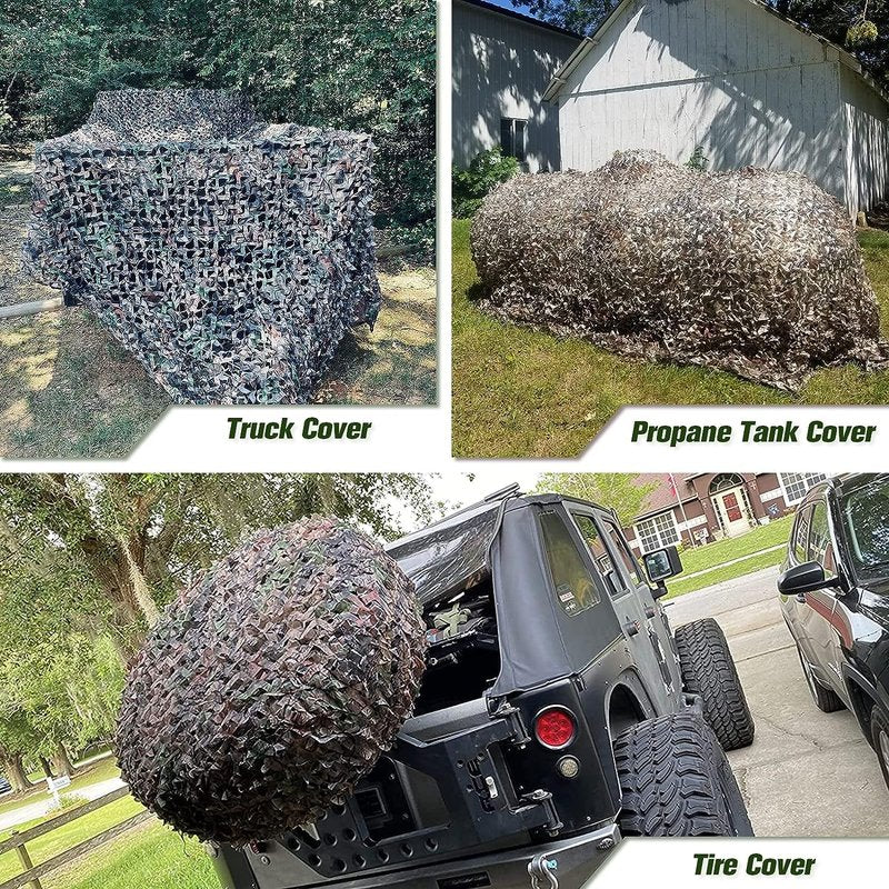 Yeacool Camo Netting Mesh Camouflage Netting Military Surplus Hunting Blind Net for Camping Military Theme Party Decor Backdrop Sunshade Car Cover Shooting (Camo Bionic Leaves,19.7ftx19.7ft, 6m*6m)
