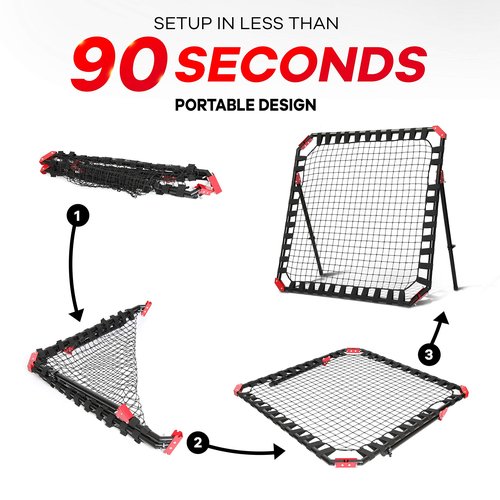 Soccer Rebound Net - Skill Training Gifts, Aids & Equipment for Kids & Teens | Portable Kick-Back Rebounder, Football Team Exercises & Solo Practice