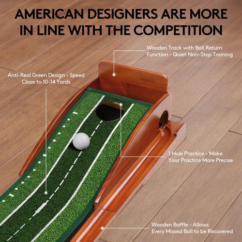 Kalramay Putting Green Indoor Golf Putting Mat ??Easy to Assemble with Automatic Ball Return, Wrinkle-Free Close to Real Green Speed, Suitable for Office, Recreation Room, Patio ??Ideal Gift