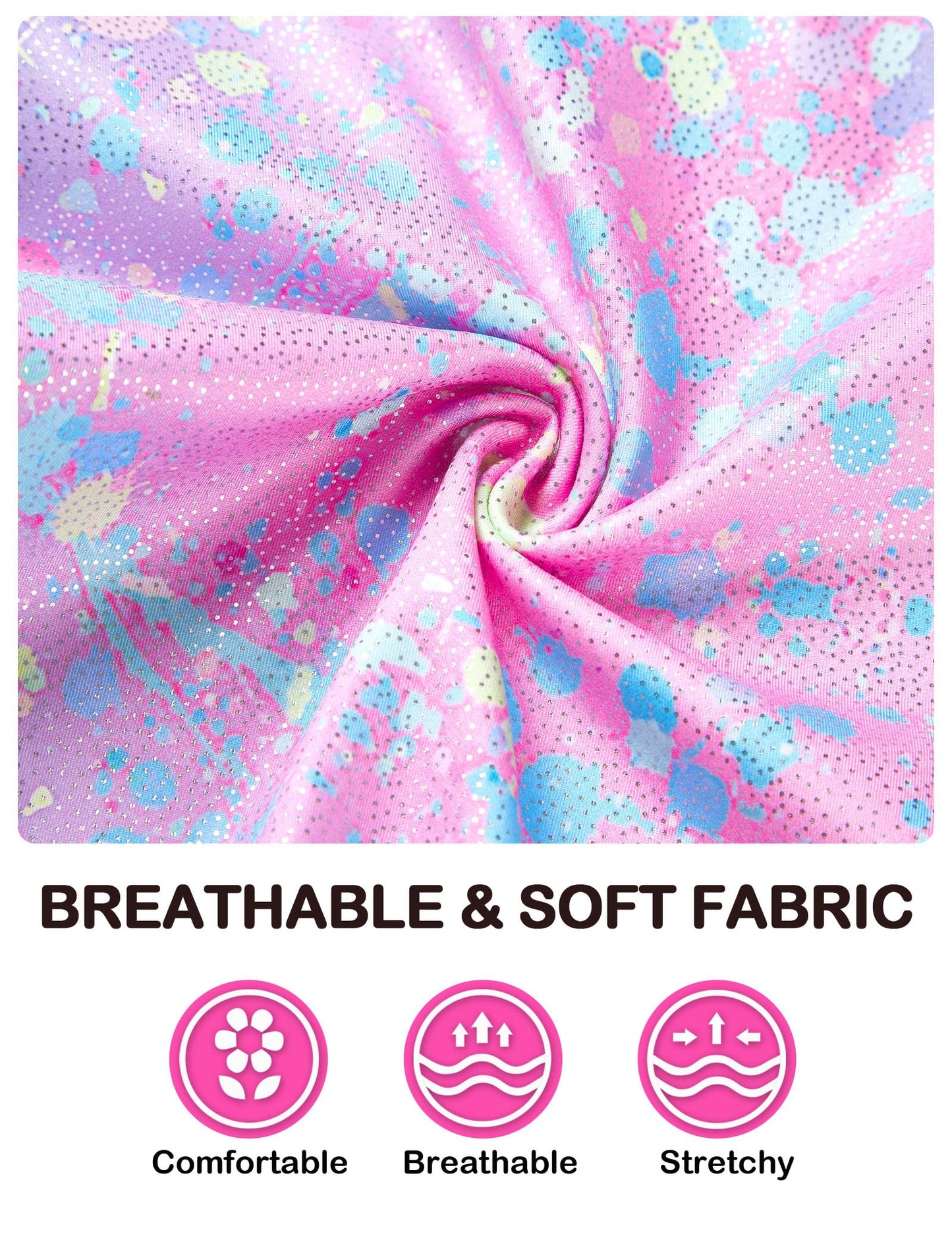 Domusgo Gymnastics Leotards for Girls 4t 5t Colorful Dot Sparkly One Piece Tumbling Outfits