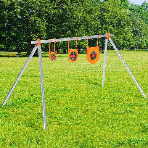GADFISH AR500 Steel Target Combo Set, 3/8" Gong Target Hanging Kit, Outdoor Hanging Gong Targets with 10 Pcs Paper Targets, Complete AR500 Steel Kit Fit for 1 Inch OD EMT Conduit(Without Metal Stand)