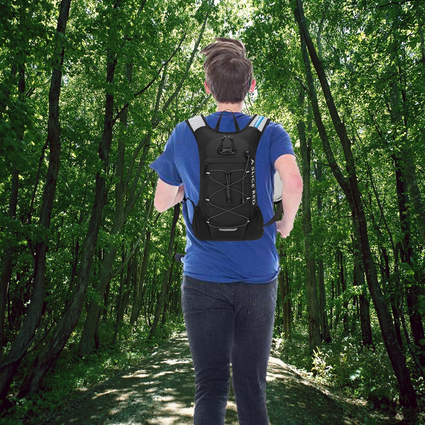 Hydration Backpack, Running Water Backpack with 2L Bladder, Hydro Water Daypack for Men Women Cycling Hiking Rave