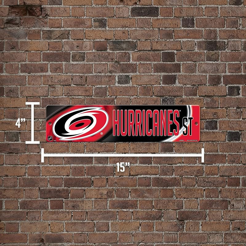 NHL Rico Hurricanes Blue 4x16 Plastic Street Sign - Officially Licensed