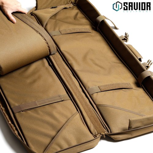 Savior Equipment American Classic Double Long Gun Bag Transportation Case w/Backpack Strap, 36 Inch Tan