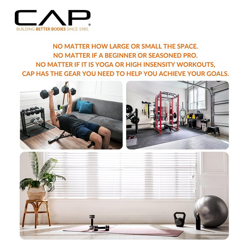 CAP 85 LB Rubber Coated Hex Dumbbell Weight, Rubber Free Weights for Home Gym Strength Training, Comfort Grip Handle, Pair