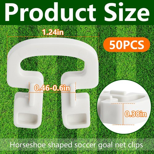 RunNico 50Pcs Soccer Net Clips, Goal Net Clips, Plastic Football Net Clip for Soccer Training and Gaming Attachment