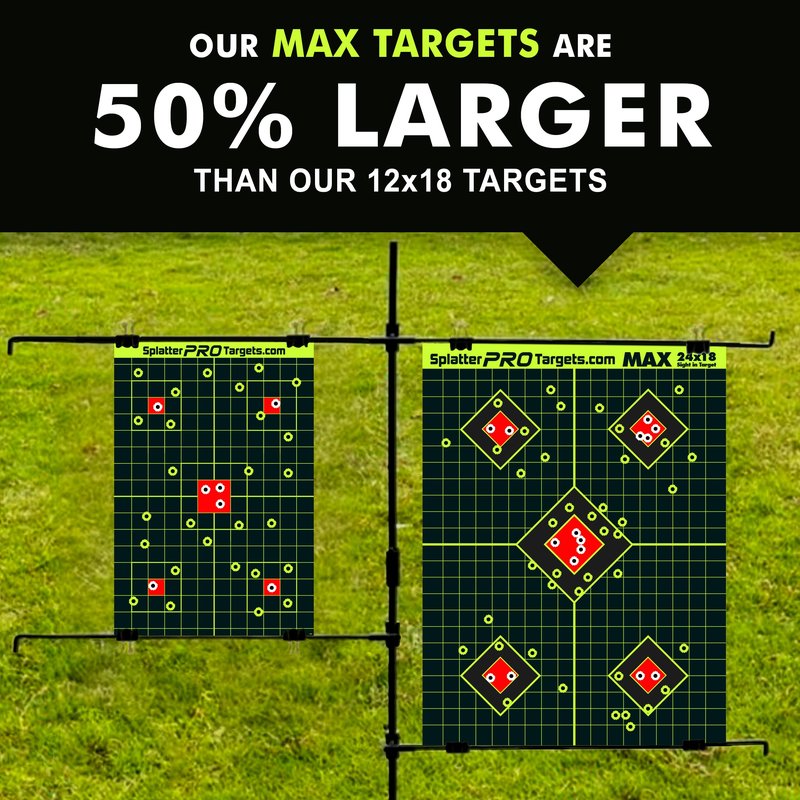 18x24 Extra Large Splatter Targets. Two Color Splatter to Easily See Your Shots! Bright Fluorescent Yellow and White Splatter. (10)