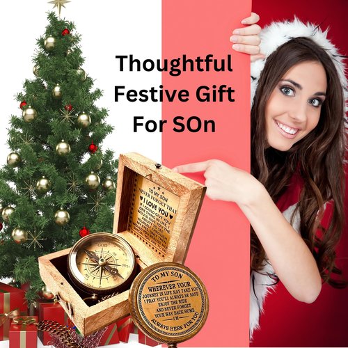Gift for Son from Mom Dad | Engraved Compass 2" - Father to Son Gifts, Mom to Son Gifts for Graduation, Birthday Baptism Confirmation Communion (Son - I Love You)