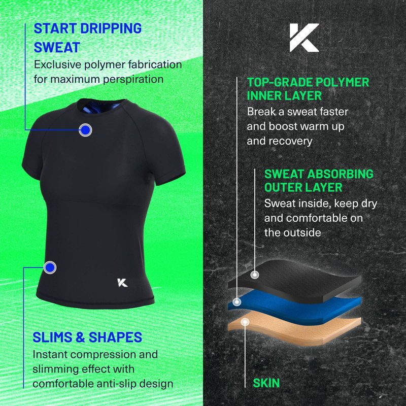 Kewlioo Womens Heat Trapping Sauna Shirt - Shaper Sweat Vest Compression Shapewear Apparel for Women - Sauna Suit Top to Sweat More & Look Great - Gym Workout Excercise Heat Shaper Shirt (Black, XXL)