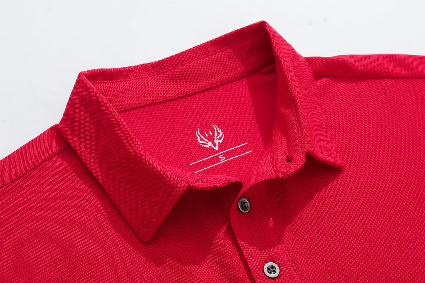 KAOKLRNI Men's Active Polo Shirt Quick Dry Performance Short Sleeve Tactical Golf Shirt Red