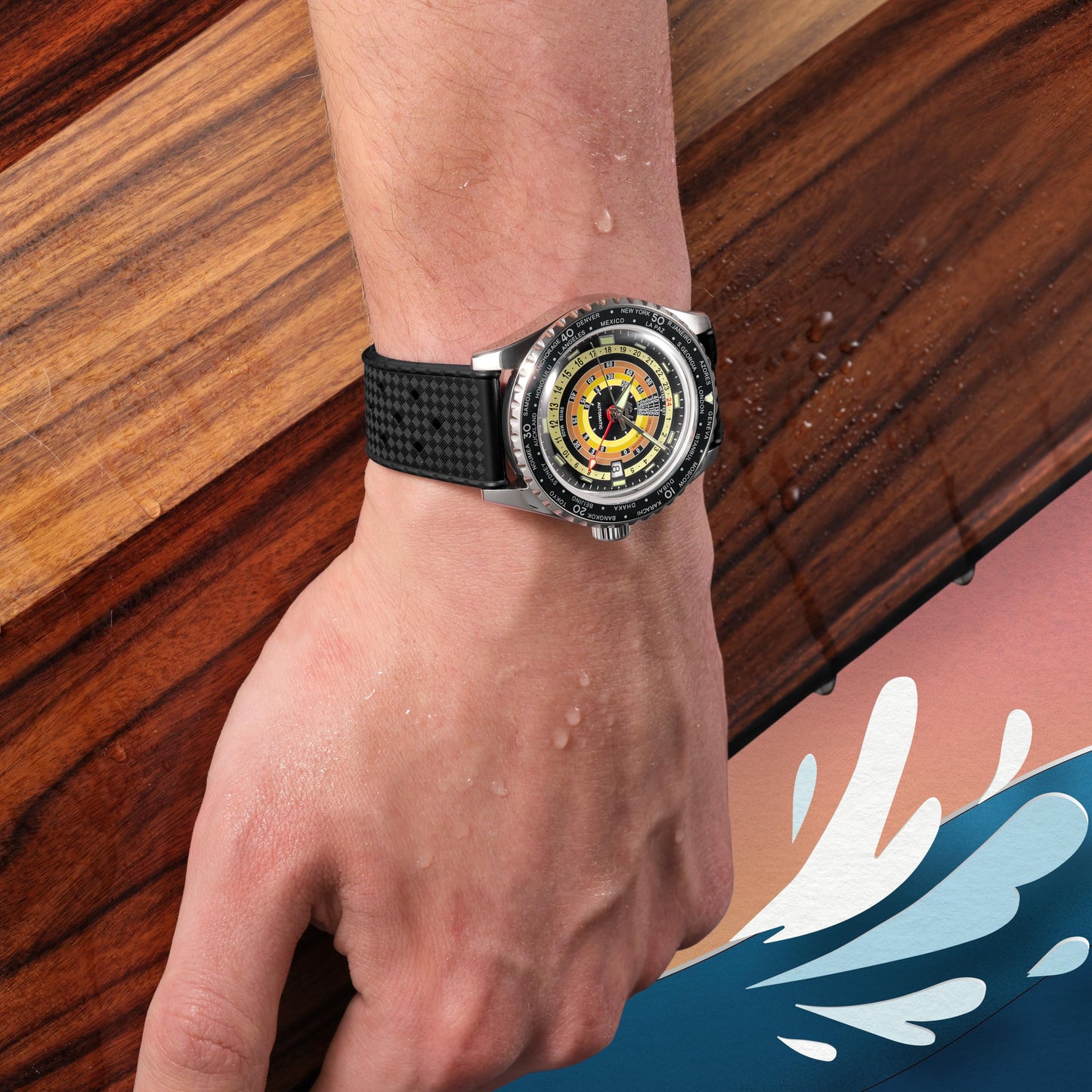 MIDO Ocean Star Decompression Worldtimer - Swiss Automatic GMT Watch for Men - Black Dial - Stainless Steel 40.5mm Case - M0268291705100
