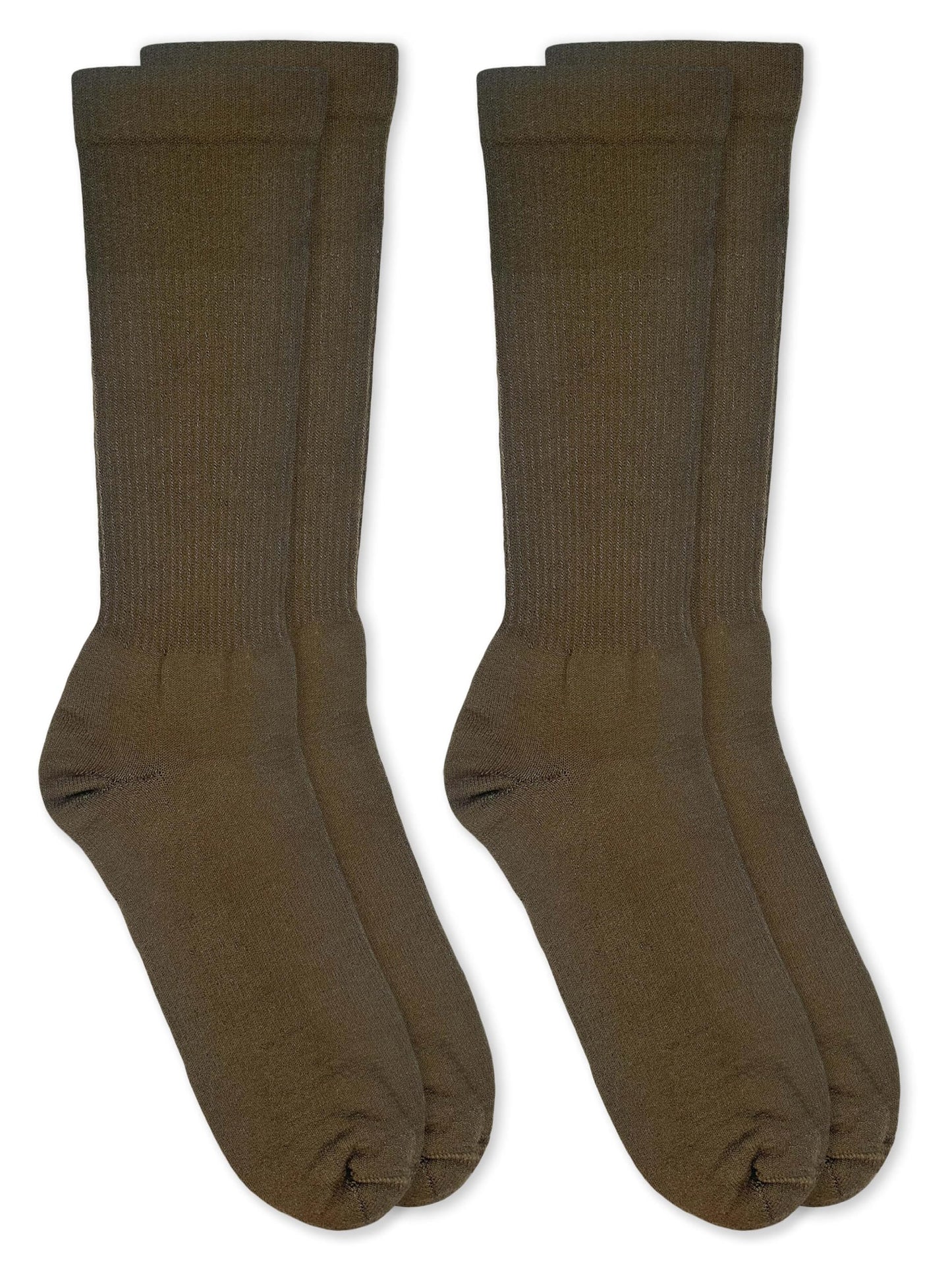 Jefferies Socks Mens Merino Wool Graduated Compression Combat Boot Socks 2 Pair Pack, Coyote Brown, Medium