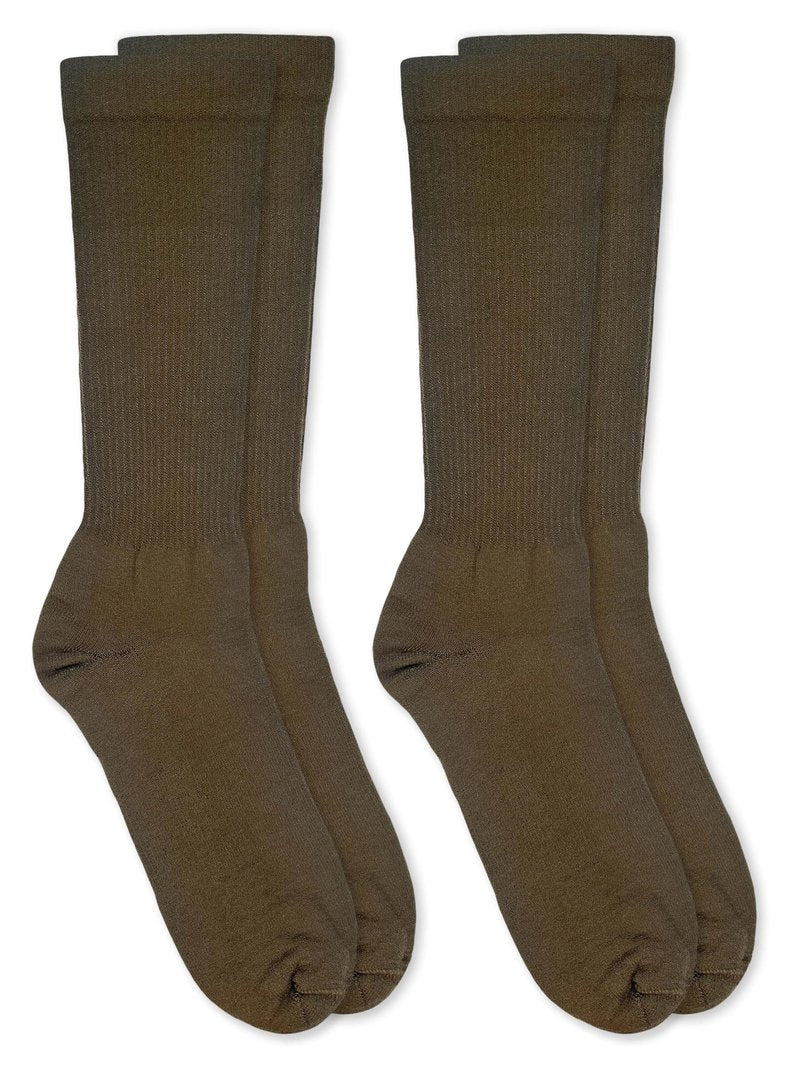 Jefferies Socks Mens Merino Wool Graduated Compression Combat Boot Socks 2 Pair Pack, Coyote Brown, Medium