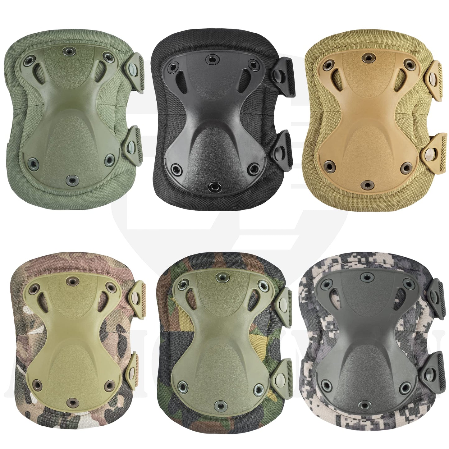 Professional Tactical Combat Knee and Elbow Protective Pads Sets Advanced Tactical Gear Set for Airsoft Paintball Hunting Army Skate Outdoor Sports (CP)