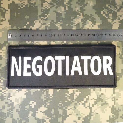Negotiator Big XL 10x4 inch SWAT Vest Tactical Embroidered Nylon Hook Patch