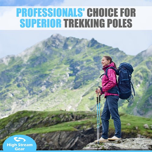 Walking Sticks for Women - 14.5" Foldable Hiking Poles for Backpacking, Exercising and Traveling, Set of 2 Aluminum Nordic Collapsible Trekking Poles (Light Blue, 100-120cm)