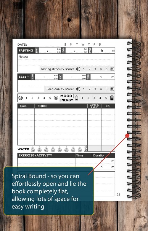 Intermittent Fasting Tracker - Log Every Fasted Hour for 12 Weeks, as Well as Food & Water Intake, Weight Loss, Exercise, Sleep, and More. A5 Spiral Bound
