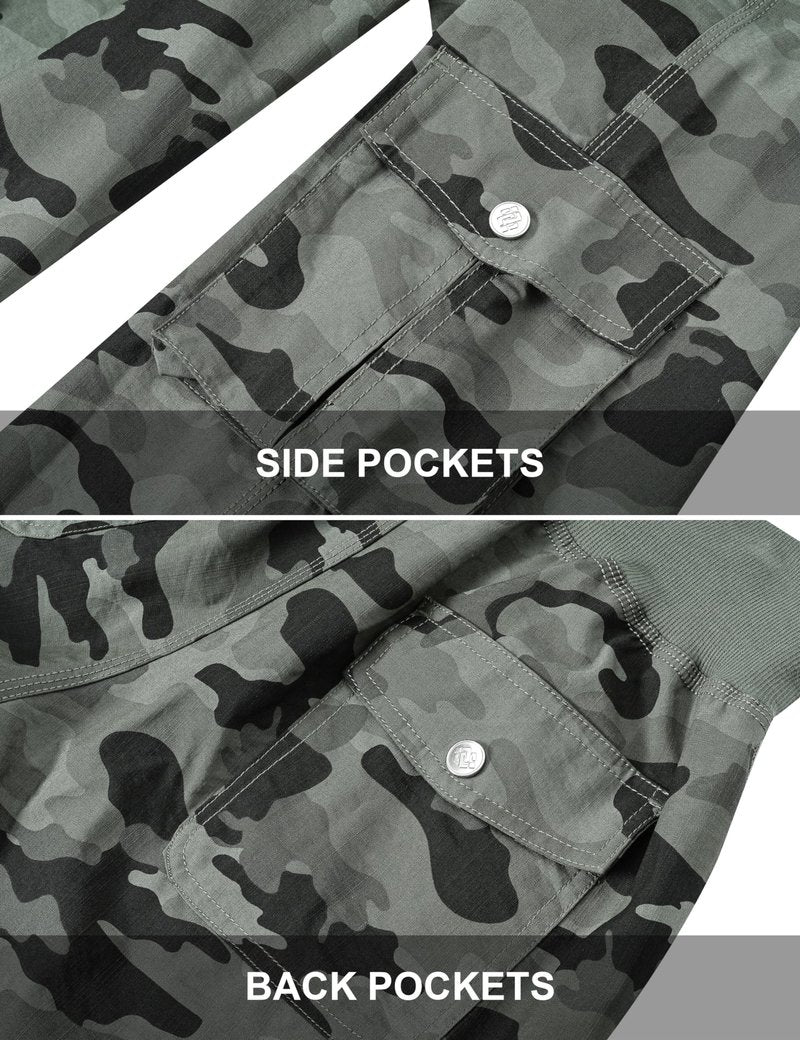 MoFiz Hiking Cargo Shorts for Women Outdoor Quick Dry Athletic Shorts for Boating Camping with Pockets Camo Green XS