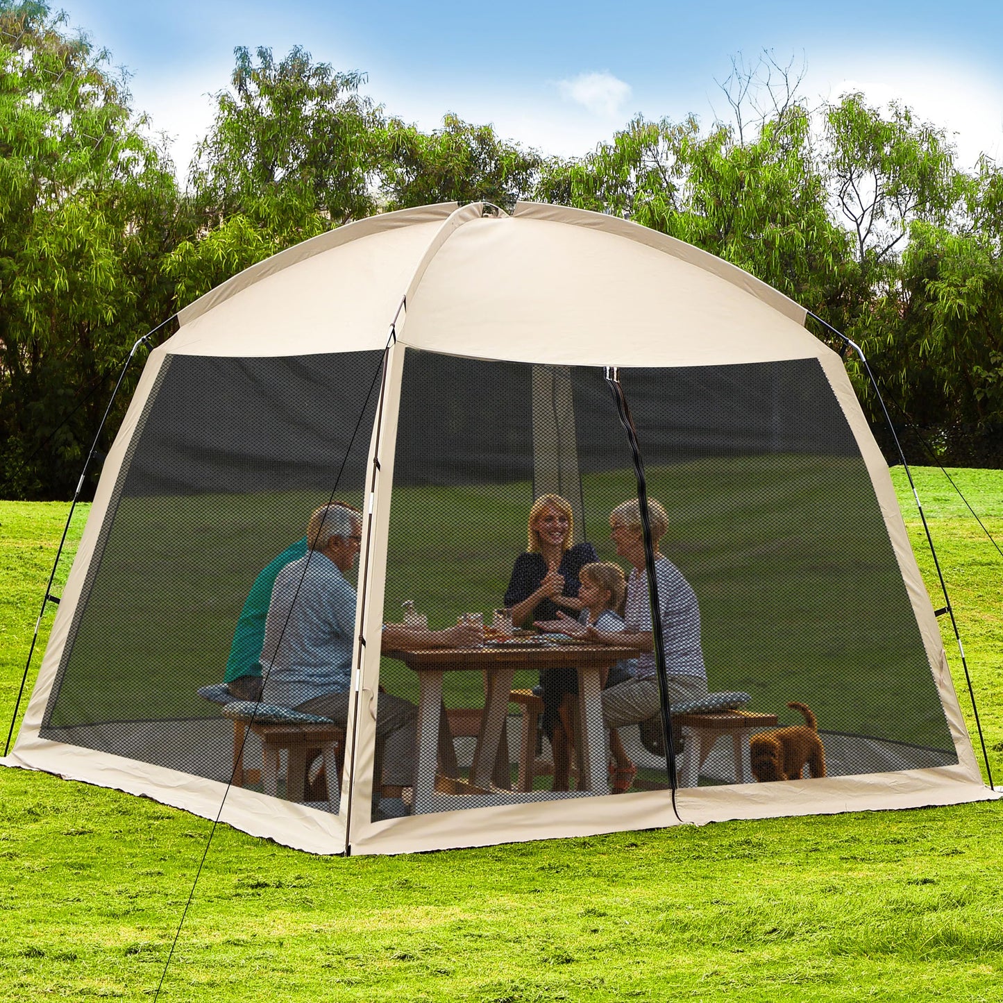 12' X 12' Screen House Room - Camping Screen Tent 8-10 Person&Instant UV Resistant Sun Shelter,Easy to Set up&Mosquito net Tent&Waterproof,Suitable for Family Camping Trip,Backyard,Picnic