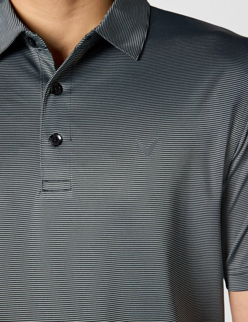Callaway Men's Fine Line Stripe Short Sleeve Moisture-Wicking Stretch Golf Polo Shirt (Available in Big & Tall)