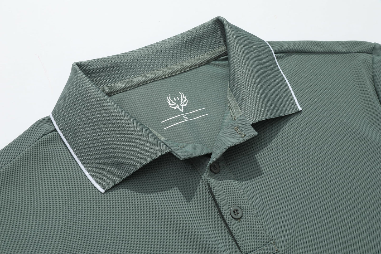 KAOKLRNI Men's Quick-Dry Active Polo Shirts for Golf & Tennis Short Sleeve Lightweight Tactical Shirt Army Green