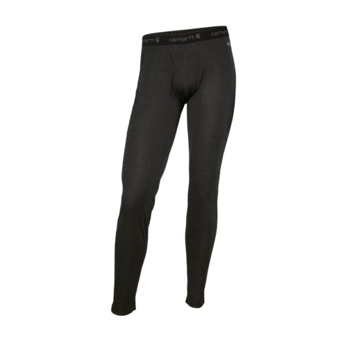 Carhartt Men's Force Midweight Stretch Base Layer Pant - Medium, Black Heather