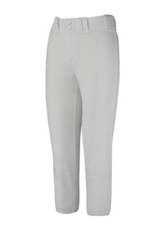 Girls' Belted Softball Pants - Large Grey Mizuno Performance Fit