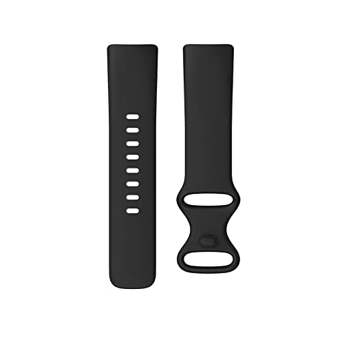 Replacement Bands Compatible with Fitbit Charge 5/6, Silicone Fitness Sport Wristbands for Women/Men, Large, Black