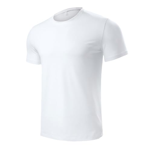 Men¡¯s Short Sleeve Quick Dry Moisture Wicking Active Crew Neck T Shirt - Athletic Running Gym Workout Tee Tops