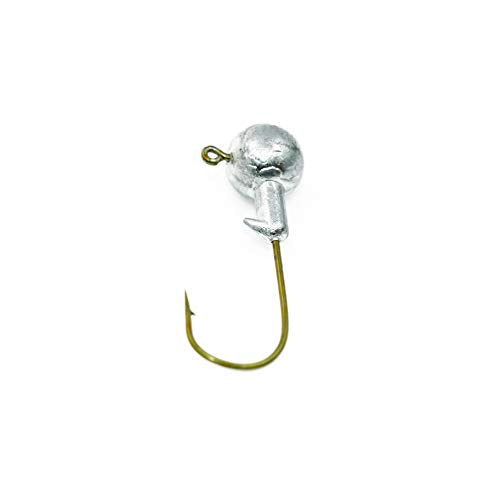 Unpainted Bronze Fishing Jig Heads with Hooks - 1/32oz 100 pcs - Temorah