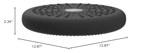 Tumaz Balance Board Cushion - Improves Focus for Kids, Relieves Back Pain, Builds Core Strength (Black, Extra Thick, Pump Included)