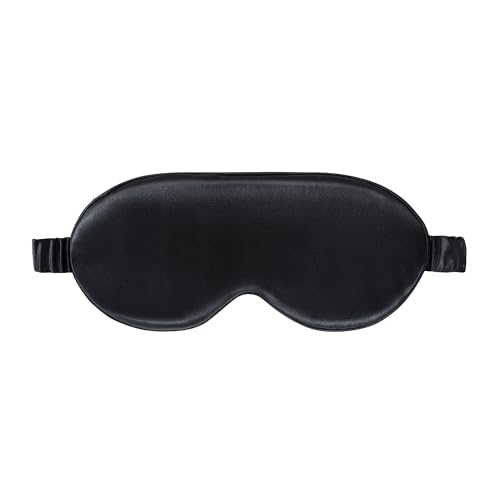 slip Contour Sleep Mask | 100% Pure Mulberry Silk, Ultra Soft | Contoured Design, Prevents Eye Pressure | Adjustable Strap, Ideal for Travel - Black
