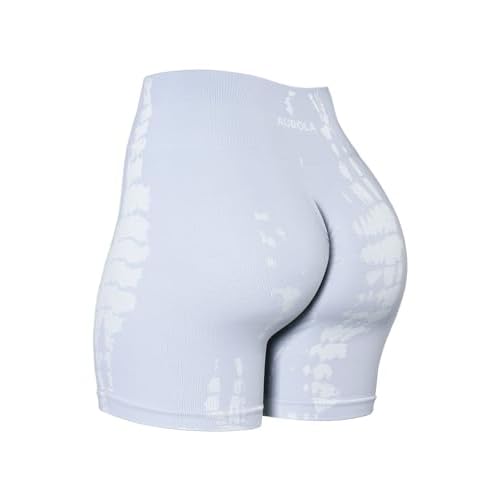 AUROLA Serpent Seamless Scrunch Workout Shorts for Women,Tummy Control Squat Proof Ribbed Thick Active Gym Short