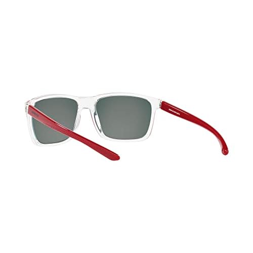 ARNETTE Man Sunglasses Transparent Grey Frame, Dark Green Polarized Lenses, 59MM
