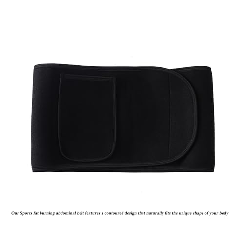 Premium Fitness Belt Black Sports Fat Burning Abdominal Belt for Core Support Maximizes Sweat and Enhances Workout Quality Design Customizable Fit