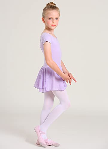 Purple Long Sleeve Ballet Leotard with Glitter Tutu for Toddlers - A1 (2-3T)