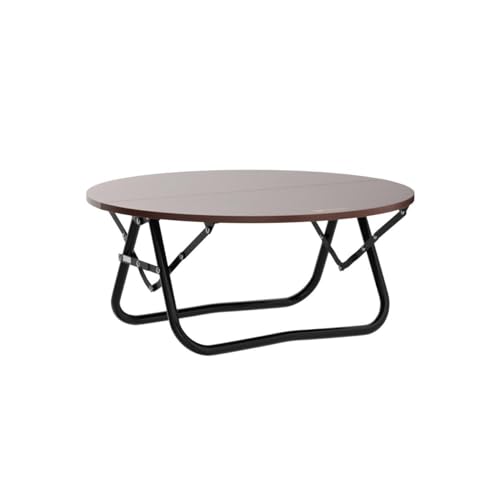 VILLEY Bamboo Round Folding Table, Camping Half-fold Portable Table with Carrying Bag for Indoor & Outdoor Picnic Coffee Barbecue Beach Card Game