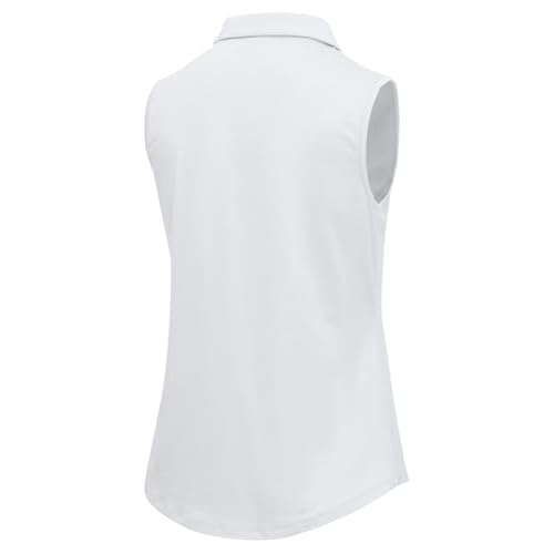 BGOWATU Women's Golf Shirts Sleeveless Polo Shirts Collared 3 Buttons Tennis Tank Tops UV Protection Quick Dry