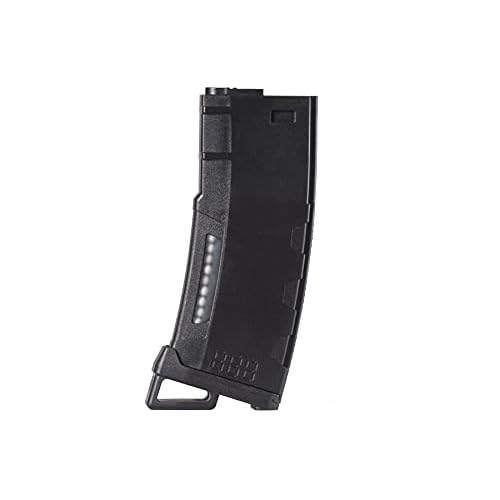 Lancer Tactical Airsoft M4 M16 Series Polymer 130 Round Transparent Window High Speed Mid-Cap Airsoft Magazine- Pack of 10