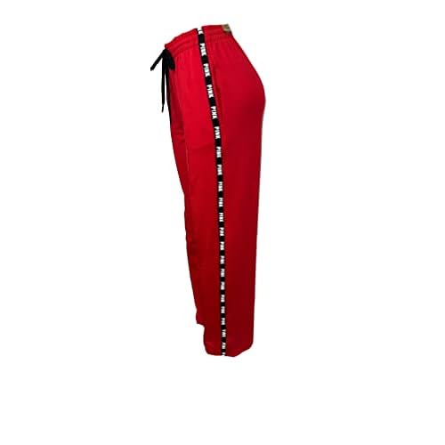 Victoria's Secret Pink High Waist Wide Leg Track Pant Color Red Size Large New