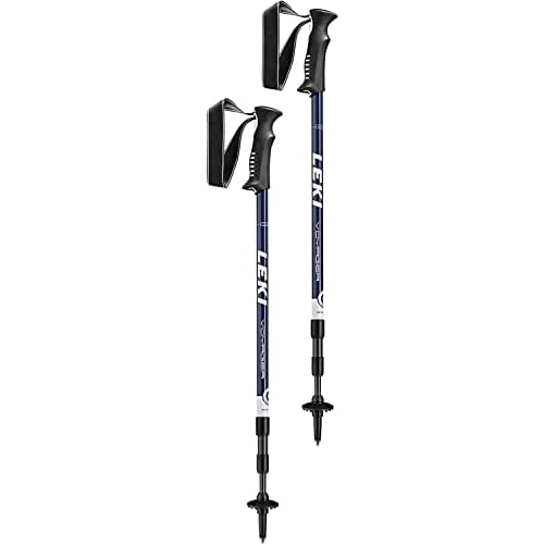 Leki Voyager Hiking Poles, White/Dark Blue, 110-145 cm
