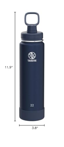 Takeya Actives 40 oz Stainless Steel Insulated Water Bottle - Midnight Blue