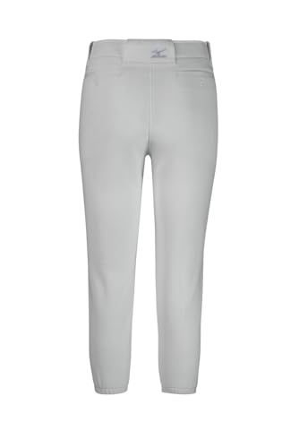 Girls' Belted Softball Pants - Large Grey Mizuno Performance Fit