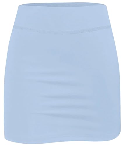 Women's Summer Tennis Skirts with Shorts - Pickleball, Golf & Workout Skorts - Baby Blue XX-Large