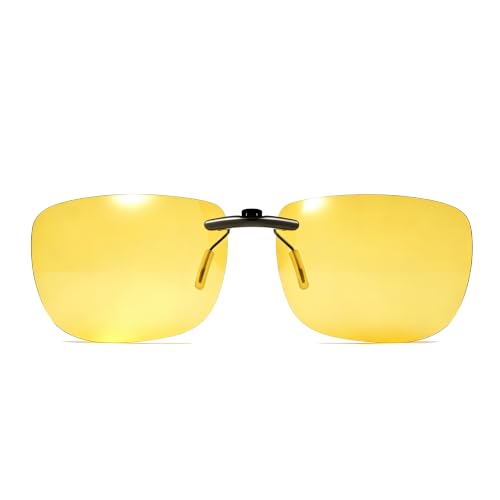 Night Driving Glasses - Polarized Yellow Lens - Clip On - Variation of THIS listing: Night Driving Glasses - Yellow (Amber) Lens / 59x42mm