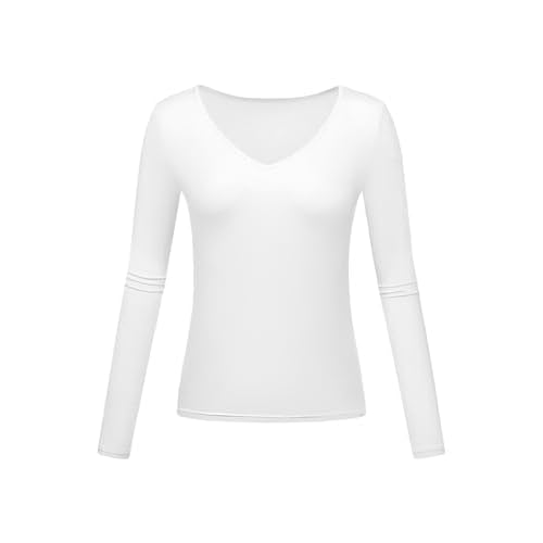 Long Sleeve Underscrub Baselayer Shirts for Women V Neck Casual Tops