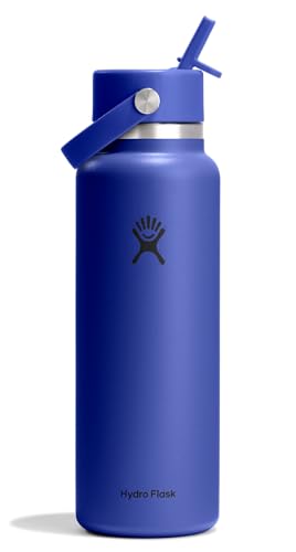 Insulated 40 Oz Stainless Steel Water Bottle with Leakproof Straw Lid