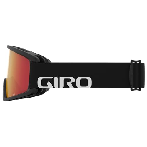 Giro Semi Ski Goggles - Snowboard Goggles for Men, Women & Youth - Black Wordmark Strap with Amber Scarlet/Clear Lens