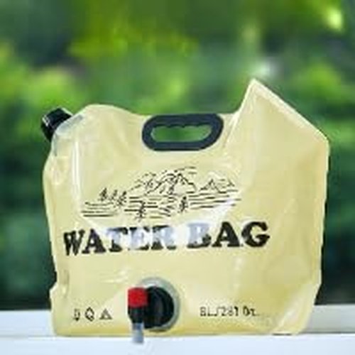 Outdoor Portable Folding Water Bag with Tap for Travel, Camping, Picnic - Thick Large - Capacity Storage, Yellow